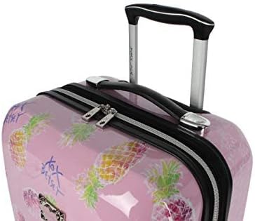 Betsey Johnson Designer 20 Inch Carry On - Expandable (ABS + PC) Hardside Luggage - Lightweight Durable Suitcase With 8-Rolling Spinner Wheels for Women (20in, Colada)