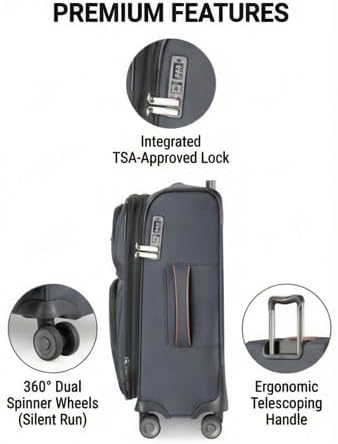 Ricardo Beverly Hills Montecito 3.0 Softside Luggage Collection – Expandable Suitcases with Wheels and TSA Lock. 21” Carry-on, Graphite