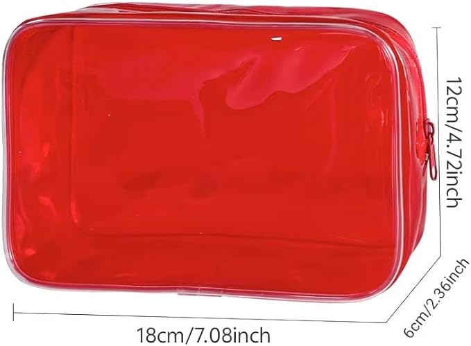 Neon TSA Approved Clear Toiletry Pouch, 7"x2.3"x4.7" Size, PVC Travel Makeup Bags for Toiletries, Transparent Cosmetic Bag for Women and Men Small (dark green)