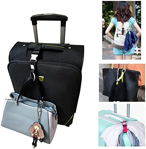 3PCS Heavy Duty Add a Bag Luggage Straps Jacket Gripper 3PCS Luggage Tag Suitcase TravelTags with Name ID Card,Carry-on Luggage Belt Baggage Suitcase Straps Belts Travel Accessories (Black)