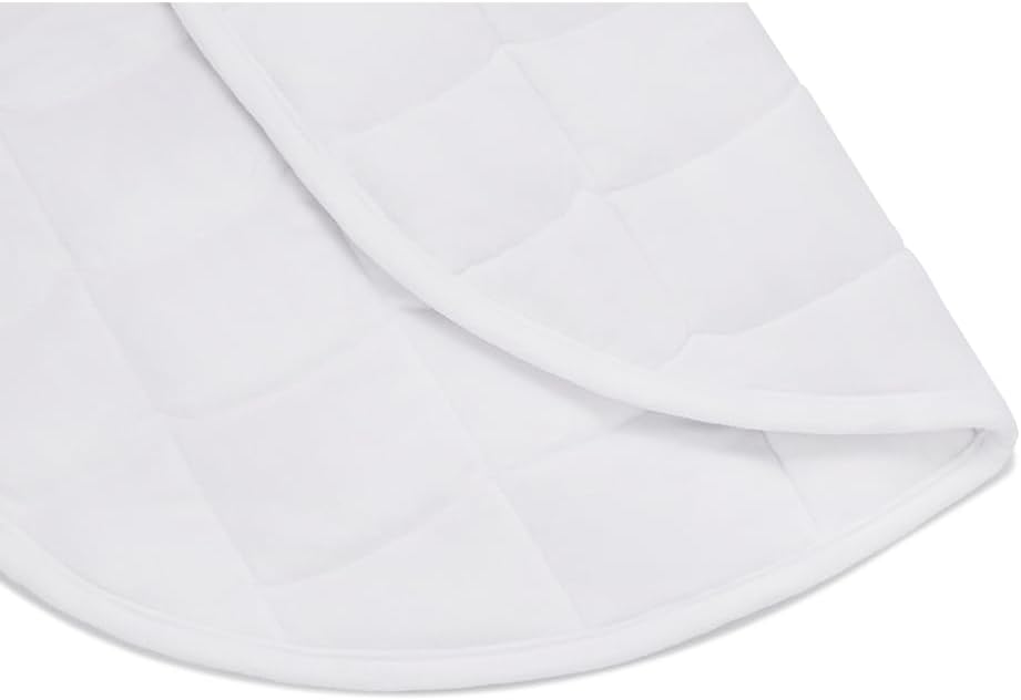 TONGDADA Weighted Lap Blanket 7lbs for Adult,Perfect for Relaxation, Lounging, Napping, Sleeping & Travel,Luxury Minky Weighted Body Blanket,Weighted Throw Blanket-White Minky, 29" x 24"