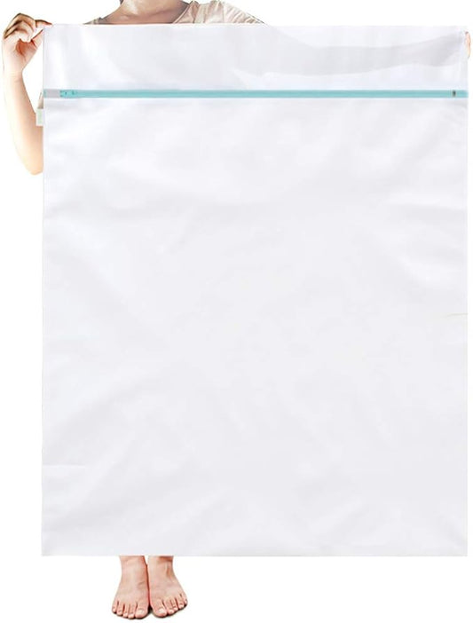 OTraki Large Mesh Washing Bag 43 x 35 in XL Laundry Bag Washer Machine Net Protector Large Washer Bag for Travel Camp College Student Dress Bedding Blanket Sheet Don't Drying, Melting 140-176℉ Blue