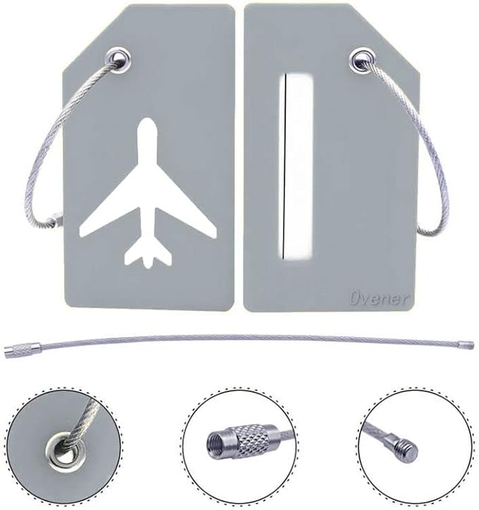 5Pack Silicone Luggage Tag with Name ID Card Perfect to Quickly Spot Luggage Suitcase by Ovener