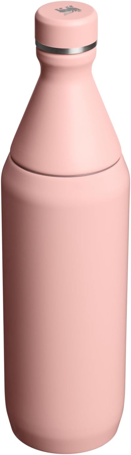 Stanley All Day Slim Bottle 20 oz | Twist On Lid with Leakproof Seal | Slim Design for Travel & Gym | Insulated Stainless Steel | BPA-Free | Peach Rose Gloss