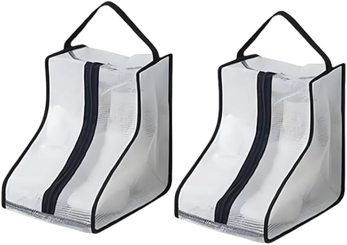 Hewnda Portable 2 Pack Boots Storage,Short Portable waterproof storage bags are used for travel storage, under the bed,wardrobe and shoe cabinet (Black Edge), VDF-1035