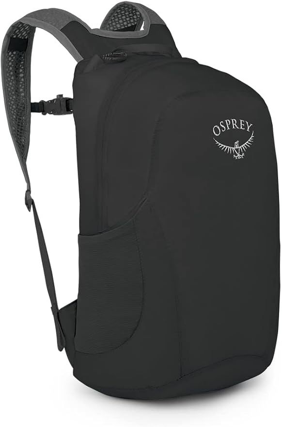 Osprey Ultralight Collapsible Stuff Pack - Lightweight, Packable Travel Backpack — Extra Bag For Travel and Every Day — 18 L Capacity Daypack to Expand Luggage, Black