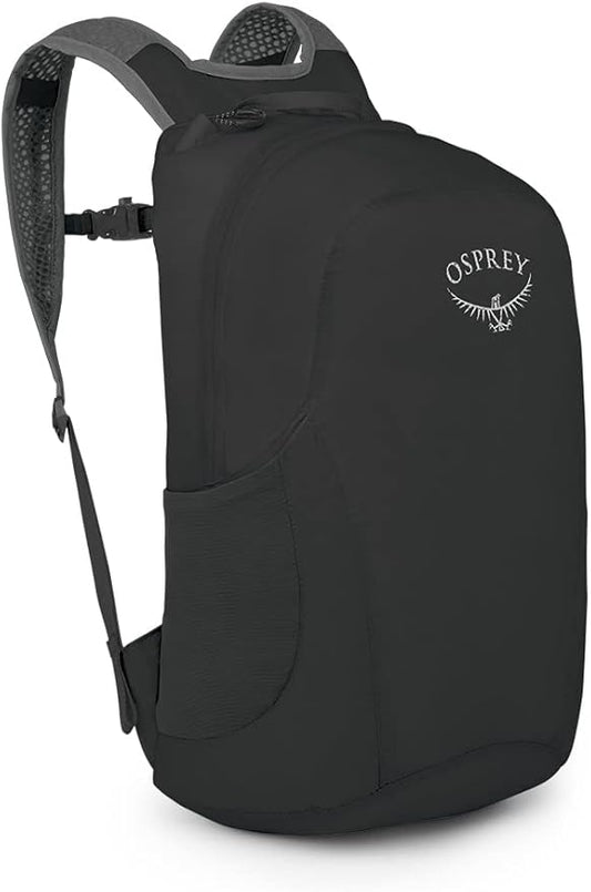 Osprey Ultralight Collapsible Stuff Pack - Lightweight, Packable Travel Backpack — Extra Bag For Travel and Every Day — 18 L Capacity Daypack to Expand Luggage, Black