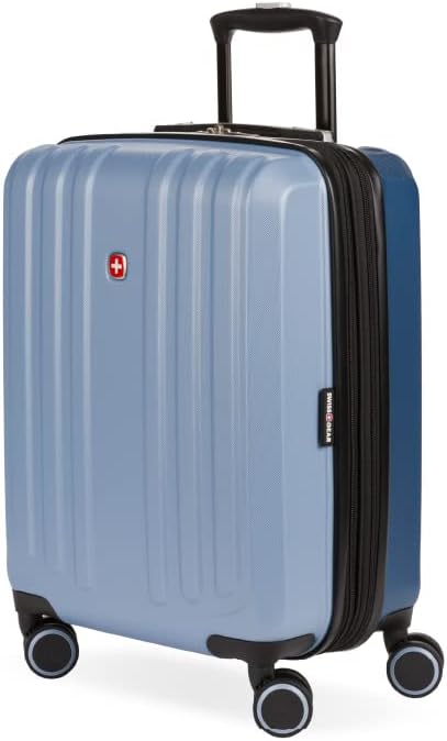 SwissGear Duet Expandable Luggage, Hard Shell Carry-On Luggage with Spinner Wheels
