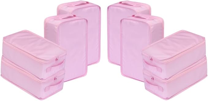 Travel Shoe Bags, Foldable Waterproof Shoe Pouches Organizer-Double Layer (8 Pink Shoe Bags)
