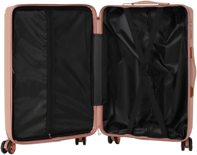 Lispin 4-piece hard luggage, 360 ° dual rotating four-wheel, password lock,portable lightweight universal wheel luggage (4-piece hard + ABS)
