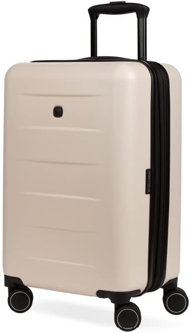 SwissGear 8020 Eclipse Hardside Expandable Luggage with Spinner Wheels, Cream, Carry-On 18-Inch
