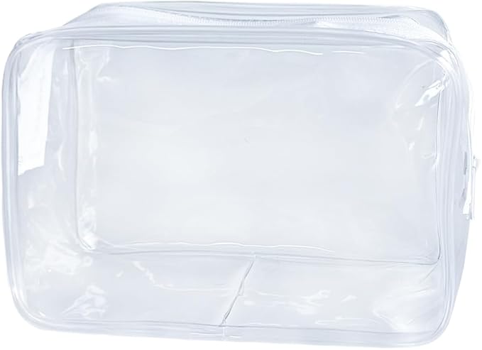 Neon TSA Approved Clear Toiletry Pouch, 7"x2.3"x4.7" Size, PVC Travel Makeup Bags for Toiletries, Transparent Cosmetic Bag for Women and Men Small (transparent)