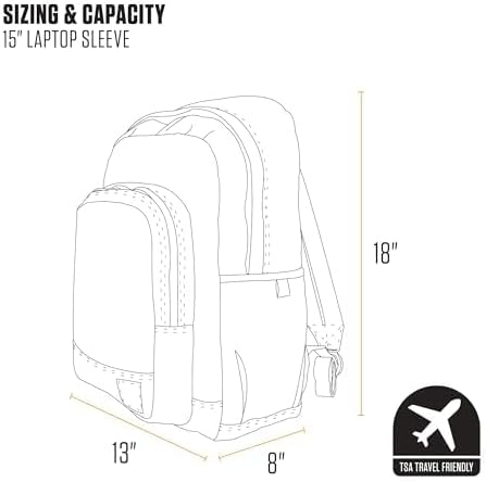 Carhartt 25L Classic Laptop Backpack, Durable Water-Resistant Pack W/ 15" Laptop Sleeve and Multiple Organizational Compartments, PFAS Free, Black