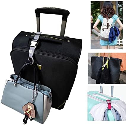 2PCS Heavy Duty Add a Bag Luggage Strap Jacket Gripper,Carry-on Baggage Suitcase Straps Belts Travel Accessories (Rose Red)