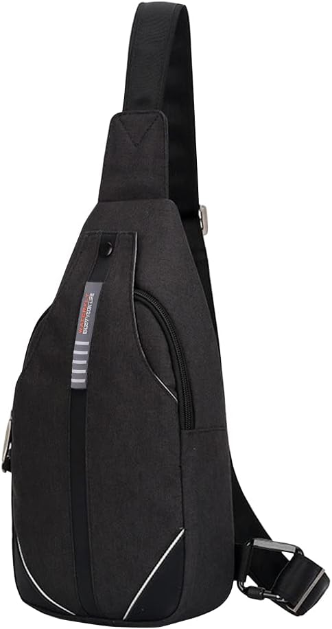 WATERFLY Small Crossbody Sling Backpack Anti Theft Backpack for Traveling Chest Bags for Men&Women Multipurpose Casual Daypack Hiking Shoulder Bag (Black)