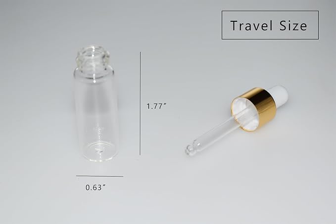 Small Dropper Bottle, 10pcs 5ml Mini Sample Dropper Bottles Mini Makeup Containers for Travel Liquids Tiny Glass