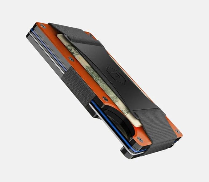 Ridge Wallet for Men - Slim Minimalist Compact Wallet and Card Holder, RFID Protected Front Pocket Wallets for Men with Integrated Cash Strap