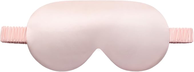 ALASKA BEAR Sleep Mask with Silk-Covered Headband for Hair Care, Silk Eye Mask Comfortable Scrunchy Band Over Ears Non-Adjustable Elastic Strap (Pink, Luxury 22 Momme)