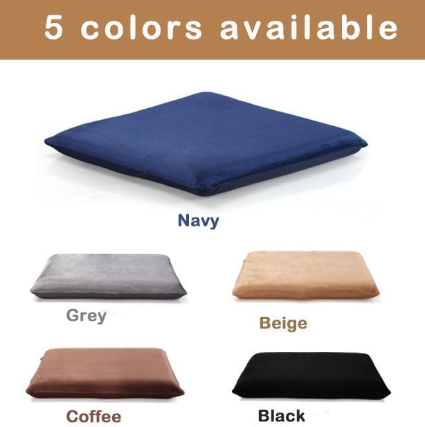 Augld Square Chair Seat Cushion Memory Foam Chair Cushion for Kitchen, Dining,Office or Car 16x16 in Black