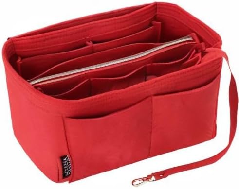 OPPOSHE Purse Organizer Insert for Handbags, Softened Felt Bag Insert Organizer for Tote, Compatible with LV, Coach, MK, Kate Spade, Goyard, Longchamp (Red, XX-Large)