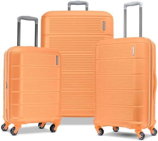 American Tourister Stratum 2.0 Expandable Hardside Luggage with Spinner Wheels, Papaya, 3-Piece Set (20/24/28)