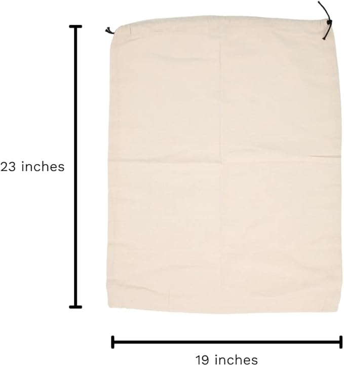 Organic Cotton Shoes Storage Bags - Convenient Shoe Bags for Travel & Storage - Dust Proof Sneaker Bags - Easy to Pack, Convenient to Carry & Foldable Shoes Drawstring Bags (3 Large: 23"x19")