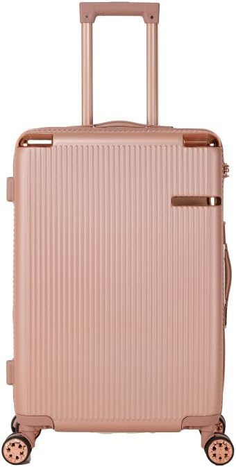 Lispin 4-piece hard luggage, 360 ° dual rotating four-wheel, password lock,portable lightweight universal wheel luggage (4-piece hard + ABS)
