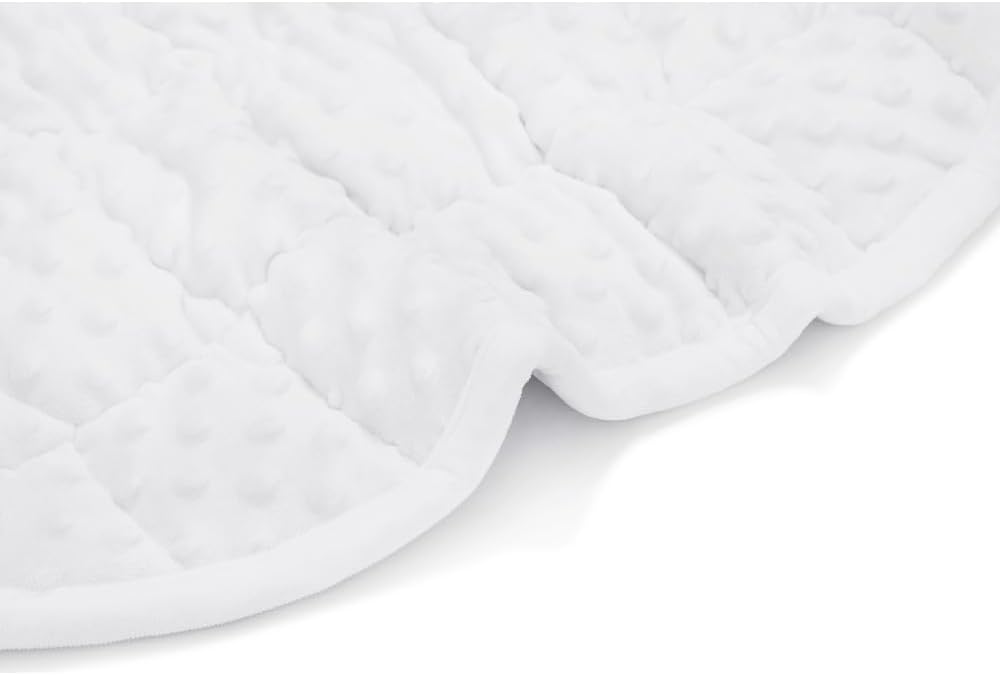 TONGDADA Weighted Lap Blanket 7lbs for Adult,Perfect for Relaxation, Lounging, Napping, Sleeping & Travel,Luxury Minky Weighted Body Blanket,Weighted Throw Blanket-White Minky Dot, 29" x 24"