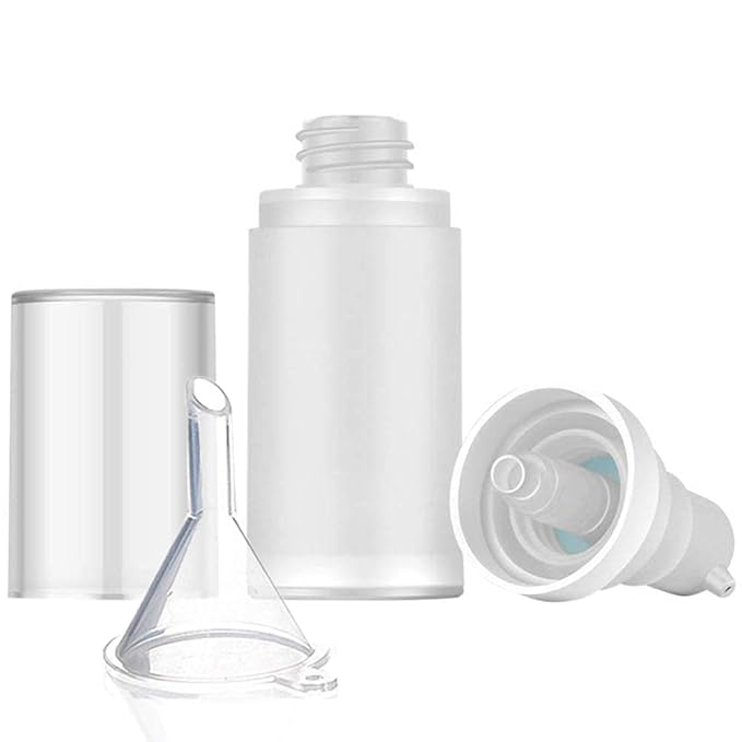 3pcs 20ml Sterile Airless Pump Bottle with Funnel Easy to Carry and Fill Matte Lotion Bottles For Travel