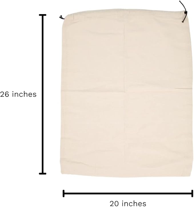 Organic Cotton Dust Proof Storage Bags for Handbags - Large Purse Storage Bags - Dust Bag Cover for Expensive Purses & Handbags - Extra-Large Cotton Drawstring Storage Bags (3 Bags - 26"x20")