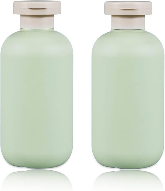 10oz Squeeze Bottles with Flip Cap, Refillable Plastic Travel Bottles for Creams, Lotion, Shampoo, Conditioner (2 Pcs)