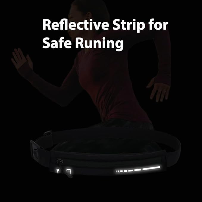 AIKENDO Slim Running Belt for Women Men,Runners Fanny Pack Phone Holder,Running Pouch Waist bag for Workout Jogging,Money Belt Running Gear Accessories