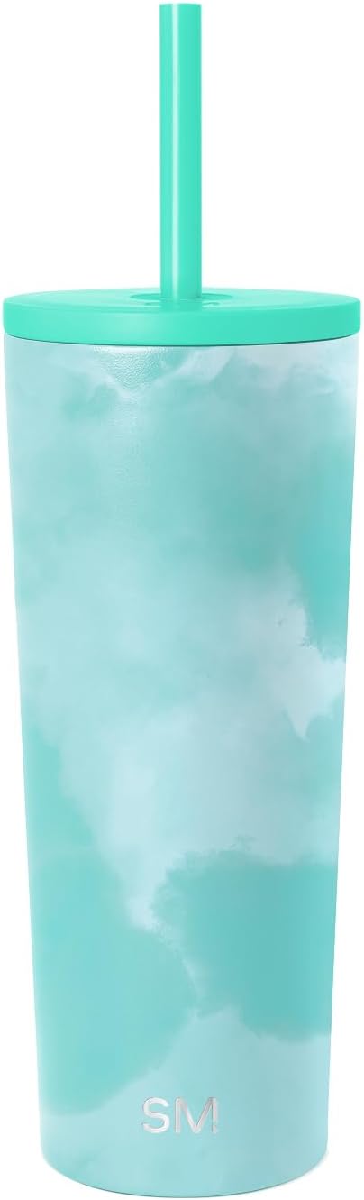 Simple Modern Classic Tumbler with Straw Lid | Insulated Iced Coffee Cup Reusable Stainless Steel Water Bottle Travel Mug | Gifts for Women Men Her Him | 24oz | Ocean Tide