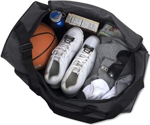 30 Liter, 17 Inch Canvas Duffle Bags for Men and Women – Travel Weekender Overnight Carry-On Shoulder Duffel Tote Bags (Grey)