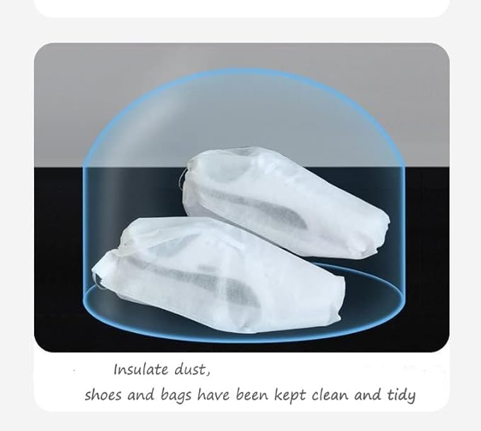 30 eco-friendly travel shoe bag storage bags, non-woven breathable dust-proof bag with rope, suitable for storing shoes and bags, isolate dust and keep shoes and bags clean and tidy. (19.6inX23.62in)