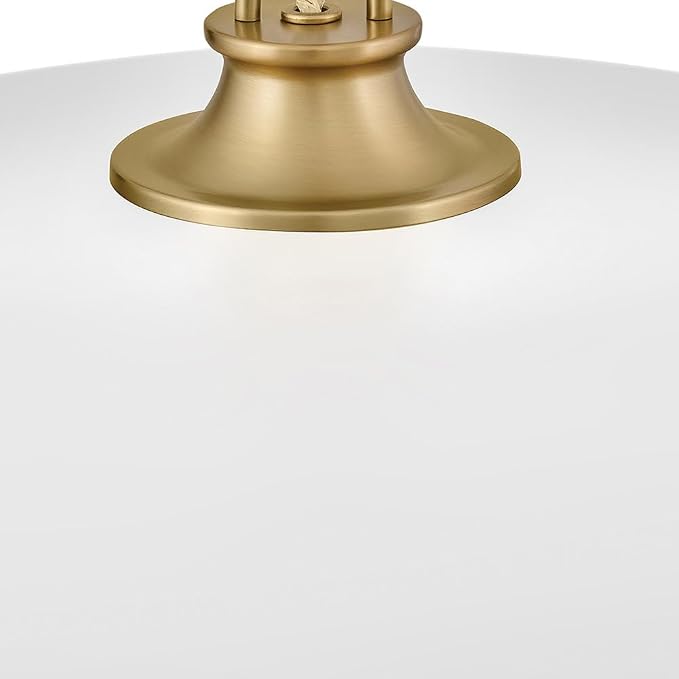 Hinkley Sadie 24" Large Dome Chandelier, Chalk White with Lacquered Brass | Two Tone Saucer Pendant, Includes (5) 7" Downrods, Needs a Med. LED Bulb, Adjustable Height, Dining Room, Kitchen