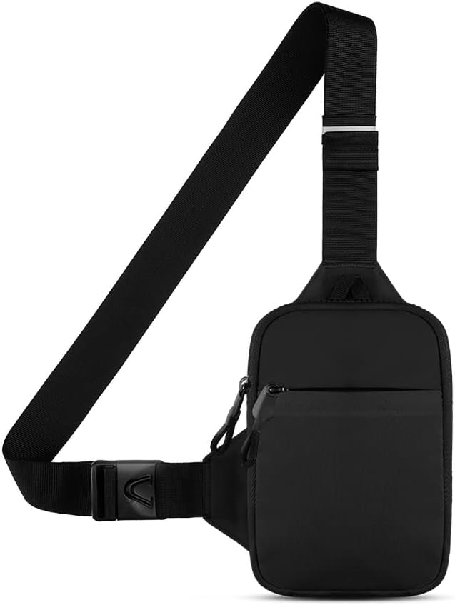 Simptech Mini Crossbody Sling Bag Chest Bag Dual Pocket Water Resistant Fanny Pack for Men Women Running Travelling
