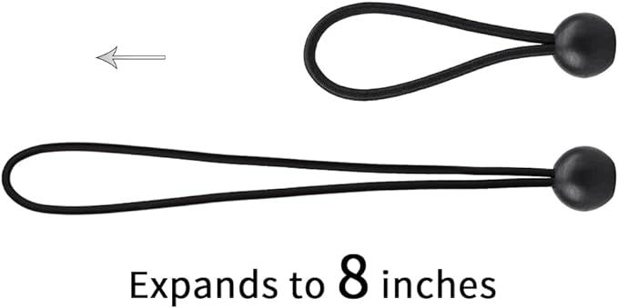 AOPRIE 30 Pack Bungee Balls, Black Ball Bungee Heavy Duty Heavyweight 4 inches Tarp Bungee Cords, Weather Resistant Tie Down Strap 4mm Thickness - for Camping, Tents, Cargo, Holding Wire and Hoses