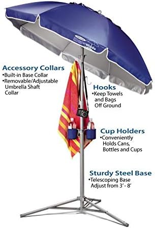 Wondershade Ultimate Portable Sun Shade Umbrella – Lightweight Adjustable Outdoor Patio & Beach Umbrella with Tripod Base (Purple)
