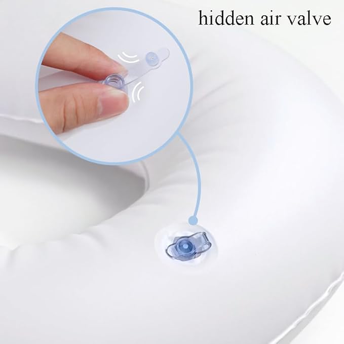 PENINSULA LOVE Kids Inflatable Travel Pillow Adjustable U Shaped Neck Support Pillow with Washable Cover Soft Memory Foam Head Support Travel Accessories for Airplane, Car, Train, Bus