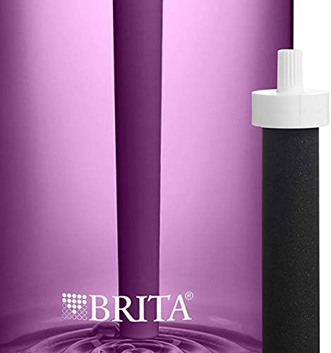 Brita Hard-Sided Plastic Premium Filtering Water Bottle, BPA-Free, Reusable, Replaces 300 Plastic Water Bottles, Filter Lasts 2 Months or 40 Gallons, Includes 1 Filter, Orchid - 36 oz.