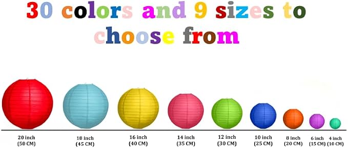 Pack of 6 Round Paper Lantern Lamp Paper Lanterns Party Decorations (Peach, 18"/45CM)