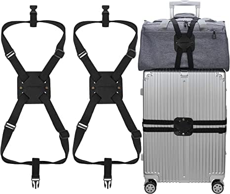 Luggage Straps for Suitcases, Travel Belt for Luggage Over Handle, Adjustable High Elastic Suitcase Strap with Buckle for Connecting Your Luggage