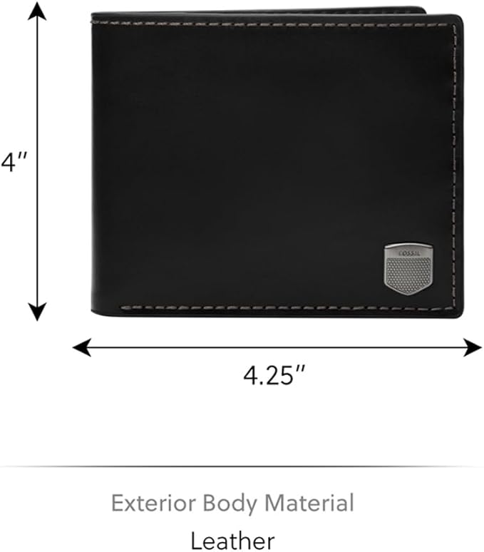 Fossil Men's Hayes Leather Bifold Wallet with Flip ID Window