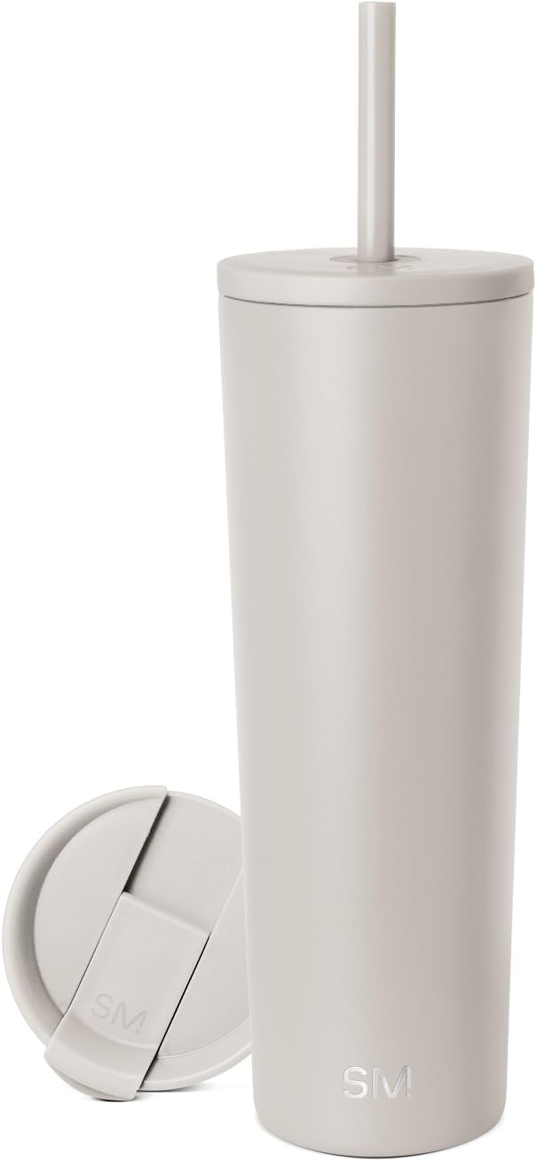 Simple Modern Classic Tumbler with Straw Lid | Insulated Iced Coffee Cup Reusable Stainless Steel Water Bottle Travel Mug | Gifts for Women Men Her Him | 28oz | Almond Birch