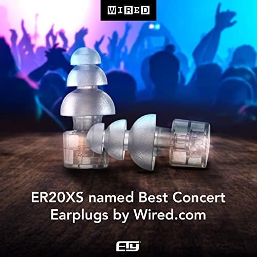 Etymotic Research ER20XS High Fidelity Reusable Earplugs - Low Profile Fit and Waterproof Case - Noise Reduction Ear Plugs for Concerts, Musicians, Raves, Sporting Events & Festivals - Universal Fit