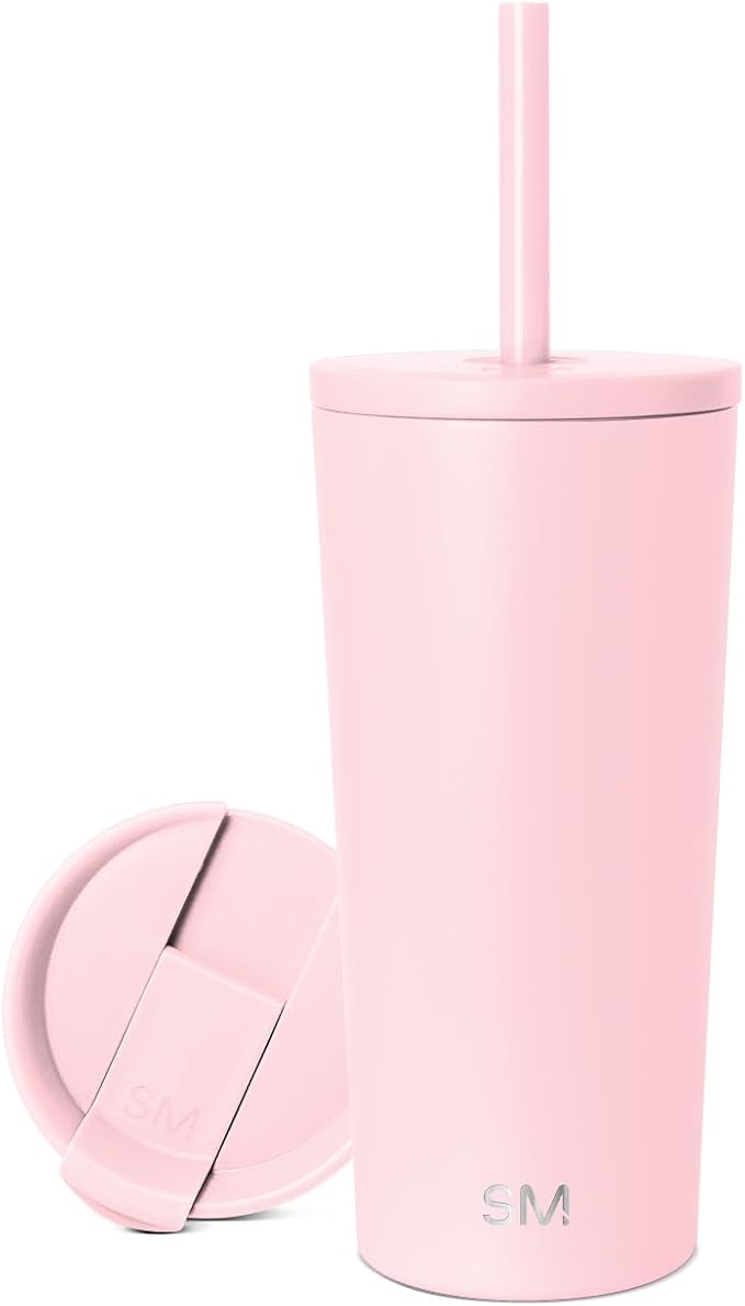 Simple Modern Classic Tumbler with Straw Lid | Insulated Iced Coffee Cup Reusable Stainless Steel Water Bottle Travel Mug | Gifts for Women Men Her Him | 20oz | Blush
