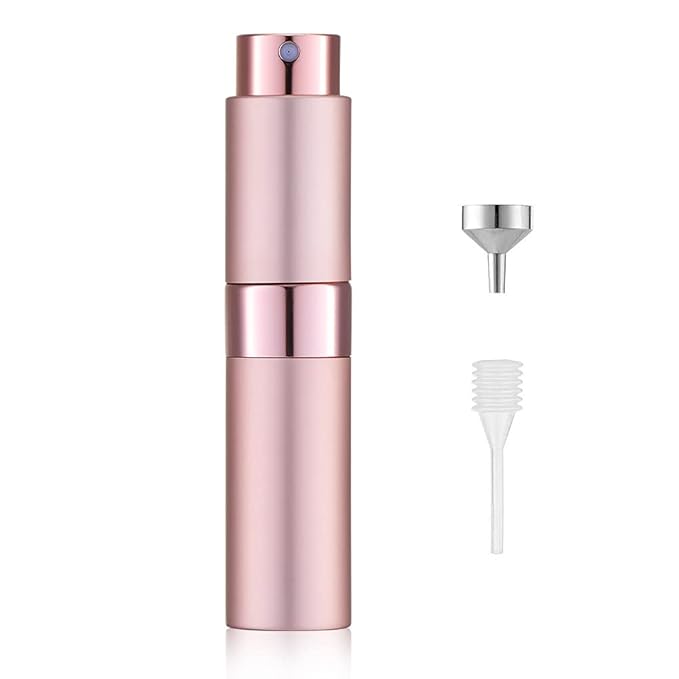 LISAPACK 8ML Atomizer Perfume Spray Bottle for Travel, Empty Refillable Cologne Dispenser, Portable Sprayer (Pink)