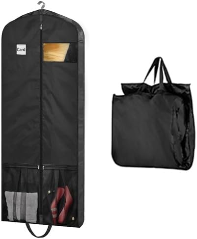 STEPONE Dress Bags for Gowns Long, 65" Dress Garment Bags for Hanging Clothes, Dress Bags for Closet Storage and Traveling, Foldable Dress Cover