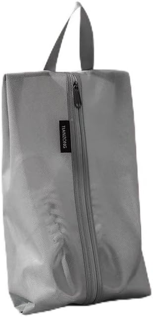 VUSIGN Travel Shoe Bag, Water-Resistant Shoe Pouch for Gym and Sport, Odor-Resistant Soccer Cleats Bag (Gray, 4-Pack)